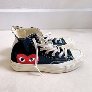 Comme des garçon black high top women’s sneakers converse